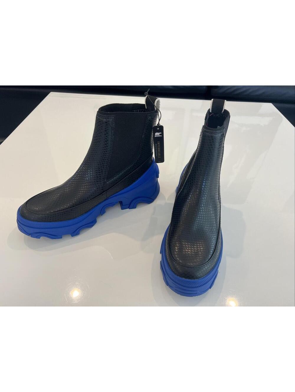 $179 New SOREL Brex Chelsea Boot Size 6 Womens Black Blue Waterproof - Picture 3 of 6
